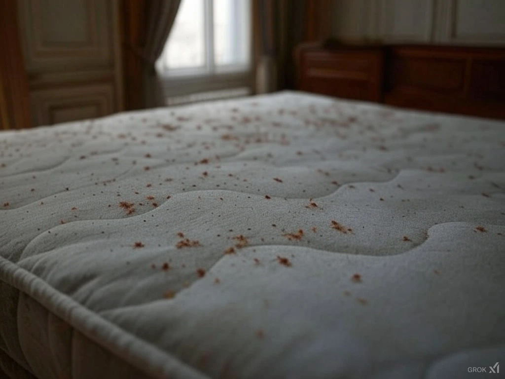 Matelas avec des punaises de lit